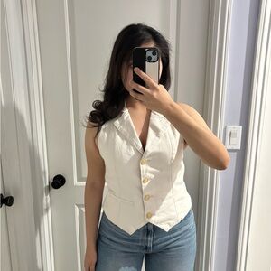 Reformation Nova Vest Cream, Size: 10